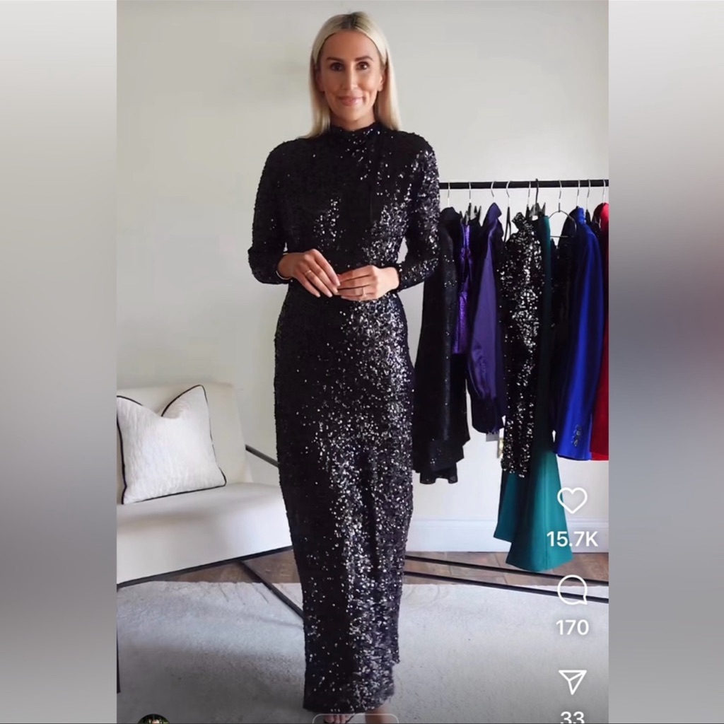 Zara Woman Nwt Fw22 Black Limited Edition Sequin Dress